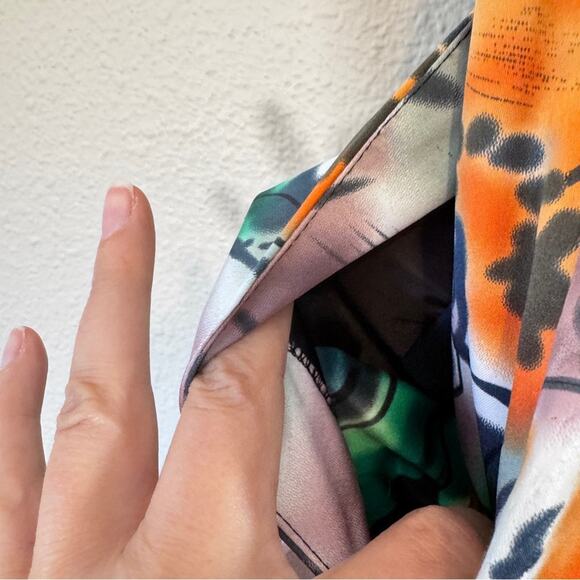 Vintage Y2K The Limited Grey Green Floral Strapless Dress Womens 8 Mini - Picture 3 of 11